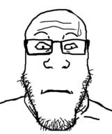 closed_mouth glasses scared stubble subvariant:neutralplier sweating variant:markiplier_soyjak // 500x597 // 108.2KB