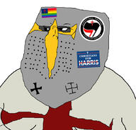 christianity christofascism cross crusader crusades flag flag:christianity flag:lgbt_pride_flag gay helm kamala_harris knight meta:tagme soyjak variant:meximutt // 888x849 // 111.8KB