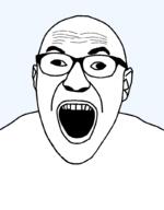 cross_eyed ear glasses open_mouth soyjak stubble template variant:cirrus // 800x1024 // 18.5KB