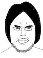 chud eyebrows forehead_lines glasses hair mouth_closed nose soyjak stubble variant:chudjak variant:lennonjak // 144x192 // 21.8KB