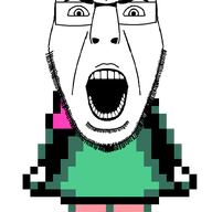 animated dance deltarune full_body glasses looking_at_you open_mouth peanuts ralsei_(deltarune) soyjak stubble subvariant:cobson_front variant:cobson video_game // 560x840 // 214.0KB