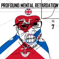 angry bald bell_curve black_eyes black_hole black_sclera british clenched_teeth closed_mouth country cracked_teeth drool ear flag flag:great_bernera flag:united_kingdom glasses great_bernera hair iq iq_bell_curve leg mustache nightmare_fuel no_pupils profound_mental_retardation retard scotland ship soyjak stubble text united_kingdom variant:feraljak wrinkles // 1024x1024 // 156.3KB