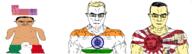 blue_eyes flag:imperial_japan flag:india flag:italy india indiaryan italy japan meta:tagme soyjak subvariant:muscular_chud subvariant:obsessedchud variant:chudjak yellow_hair // 3462x967 // 864.5KB