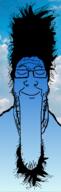 beard blue_skin calm closed_eyes closed_mouth glasses hair hairy irl_background smile soyjak stubble variant:markiplier_soyjak // 596x1867 // 290.9KB