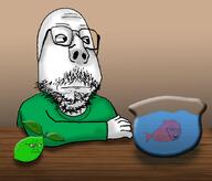 3soyjaks animated arm beard blinking bored bowl closed_mouth clothes ext=gif eyelids fin fish food fruit glasses gradient hand leaf lime looking_to_the_right meta:tagme open_mouth orange_skin shading shadow soyjak stubble subvariant:scholar variant:gapejak variant:markiplier_soyjak variant:soyak water // 1423x1217 // 234.8KB