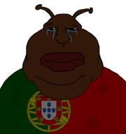 antenna black_sclera black_skin crying fat flag flag:portugal looking_at_you mouth_closed obese portugaryan portuguese roach sad subvariant:meximutt_front3 sweating variant:meximutt // 795x849 // 94.6KB