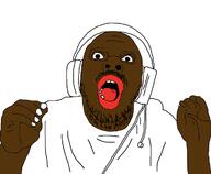 black_skin earpiece gamer gaming glasses hand hands_up headphone headphones ishowspeed moustache mouth_open nigga nigger open_mouth stubble variant:speedjak3 // 722x595 // 96.6KB