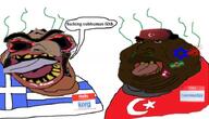 Colorlesspy(nameroach) GEMERALDIEST_COMMENTS_SECTION💎💎💎ENTER_AS_YOU_PLEASE💎💎💎 fucking_subhuman_filth greece hello_my_name_is_(sticker) korg_(namefag) roach shitskin slopjak speech_bubble stink_lines turkiye variant:meximutt variant:unknown // 720x412 // 307.0KB