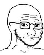 awkward glasses looking_at_you meta:tagme soyjak stubble template variant:soyak // 644x800 // 12.9KB