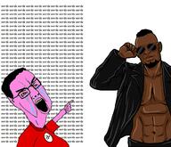 angry beard black_skin bloodshot_eyes buff crying fat glasses handsome nazism pink_skin pointing swastika total_cracker_death variant:chudjak white_man white_supremacist wordswordswords // 992x850 // 335.8KB