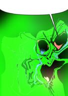 crying deformed distorted eyebrows glasses glowie glowing green large_eyes open_mouth red_sclera speech_bubble speech_bubble_empty stubble tongue_out variant:et // 650x914 // 336.5KB