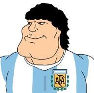 argentina argentina_national_football_team brown_eyes closed_mouth clothes dark_hair diego_maradona football football_jersey long_hair maradona soccer subvariant:mexiaryan variant:meximutt // 886x872 // 172.1KB