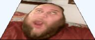 2019 3dgifmaker animated beard closed_mouth clothes distorted ext=gif fat fat_duel glasses irl open_mouth red_tshirt schizo soyboy subvariant:fatjak_irl tshirt variant:fatjak // 250x250 // 566.1KB