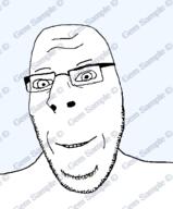 adobe bald glasses looking_at_you smile soyjak stock_image stock_image_watermark stubble subvariant:nucob transparent_background variant:cobson watermark // 541x652 // 168.8KB