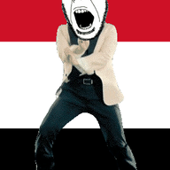 angry animated country dance flag gangnam_style glasses open_mouth soyjak stubble variant:cobson yemen // 300x460 // 505.3KB