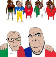 algeria brown_skin france full_body hanging italy morocco multiple_soyjaks no_more_brother_wars oink smile subvariant:brunetto tagme_just_tagme_because_i_say_so_ok tranny tunisia variant:bernd variant:cobson variant:feraljak // 1920x1980 // 932.4KB