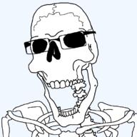 glasses open_mouth series:skeletonjaks skeleton soyjak variant:cobson // 793x793 // 25.0KB