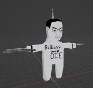 3d 3d_model angry blender_(software) closed_mouth clothes full_body glasses gun hair holding_gun holding_object millions_must_die soyjak t_pose text tshirt variant:chudjak weapon // 522x491 // 176.8KB