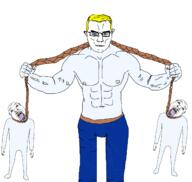 3soyjaks aryan blond blue_eyes buff glasses hanging template variant:bernd variant:chudjak // 1300x1231 // 210.0KB