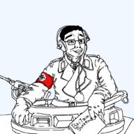 clothes glasses glove gun headphones holding_object iron_cross nazi_arm_band nazism panzerkampfwagen_vi_tiger soyjak swastika tank text total_aryan_victory transparent_background uniform variant:chudjak // 1020x1020 // 41.6KB