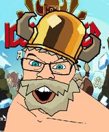 aryan beard blond_beard blue_eyes hammer helmet horned_helmet ice variant:feraljak video_game viking // 358x432 // 140.3KB