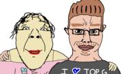 2soyjaks andrew_tate asian brown_hair christianity chud_troon_alliance clothes cross eye_liner fishtank_live flag friendship grin hair hand heart i_heart_nigger i_love jonathan_(fishtank) mustache simmons_(fishtank) smile soyjak stubble subvariant:chudjak_front text tranny tshirt variant:bernd variant:chudjak white_skin yellow_skin // 1920x1080 // 562.7KB