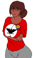 arm aztecchicano(namefag) aztechicano breasts closed_mouth clothes crossed_arms ecstitties eyebrows female flag:united_farm_workers full_body glasses hair hand leg looking_at_you meta:namefags nose red_skin series:foidjaks smile subvariant:soygirl transparent_background variant:soyak // 1270x2142 // 265.4KB