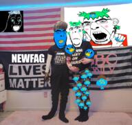 4chan 4cuck baby banner beak bird black_lives_matter blue_skin flag kris_kane newfag oldfag queen_of_spades smug spade subvariant:wholesome_soyjak thoughering_at_you twitter twitter_immigrant variant:gapejak wojak zoomer zoomer_hair // 1080x1021 // 1.3MB