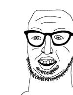 beard glasses mustache open_mouth soy soyjak stubble variant:unknown // 720x927 // 33.1KB