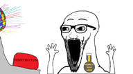 arm badge button disco_ball excited funny_button glasses hand hands_up machine medal open_mouth soyjak stretched_mouth stubble subvariant:wewjak text variant:soyak // 2160x1208 // 262.1KB