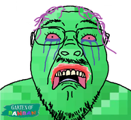 bloodshot_eyes brimmiest_comments_section☣️☣️☣️_do_not_enter☣️☣️☣️ crying disgusted emerald emerald_(namefag) garten_of_banban glasses looking_at_you meta:namefags meta:the_gem_that_mindbroke_demoterald open_mouth soyjak speech_bubble stubble text tranny transparent_background variant:bernd // 1106x1012 // 342.5KB