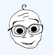 baby deformed glasses hair happy series:kidjaks smile soyjak stubble subvariant:gabriel transparent_background variant:feraljak // 2894x3028 // 80.8KB