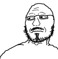 closed_mouth glasses goatee looking_to_the_left mustache soyjak stubble variant:tomjak // 566x571 // 13.0KB
