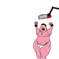 animated artist:romanian_schizo blood brown_hair chainsaw family_guy fat glasses gore hair nsfl open_mouth peter_griffin pink_skin soy_parody soyjak underpants variant:cobson // 1920x1080 // 749.0KB