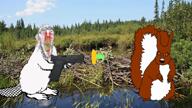 2soyjaks animal animated beaver blood bloodshot_eyes clenched_teeth cracked_teeth dam dead ear firearm glasses grass gun holding_gun holding_object holding_pistol irl_background murder music nosebleed oe_cake open_mouth pistol red_eyes shooting stubble subvariant:feralbeaver subvariant:feralrage subvariant:feralsquirrel tree trend:squirreljakking variant:feraljak vein video water weapon yellow_teeth // 1280x720, 10.5s // 2.8MB