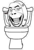 closed_mouth glasses gums looking_at_you series:skibidi_soyjaks skibidi skibidi_toilet smile soyjak stretched_face stretched_mouth stretched_nose stubble teeth toilet variant:cobson // 1000x1494 // 40.1KB