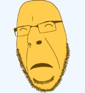 emoticon glasses open_mouth series:soymoji soyjak stubble variant:cobson worried yellow yellow_skin // 775x849 // 17.3KB
