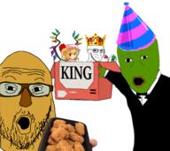 3soyjaks animal anime arm beyond_chicken box chicken closed_mouth clothes crown dog ear female flandre_scarlet frog glasses green green_skin hair hand hat janny king mustache nintendo nintendo_switch open_mouth party_hat pepe pointing smile smug snout soyjak stubble suit touhou tuxedo variant:soyak variant:two_pointing_soyjaks video_game wing yellow yellow_hair yellow_skin // 1360x1212 // 637.6KB