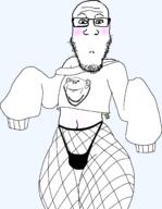 2soyjaks blush brimstone bulge closed_mouth eyelashes fat femboy fishnet flag:sweden fruity glasses leg stubble sweater sweden thighs twink variant:impish_soyak_ears variant:markiplier_soyjak // 1275x1648 // 87.6KB