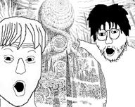 female glasses goshima_kirie itou_junji manga saito_shuichi soyjak spiral stalagmite uzumaki variant:two_pointing_soyjaks // 750x593 // 160.7KB