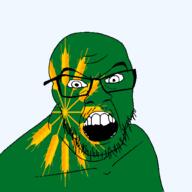 angry british flag flag:tiree glasses hair looking_at_you mustache open_mouth scotland soyjak stubble teeth tiree united_kingdom variant:feraljak // 1500x1500 // 263.2KB