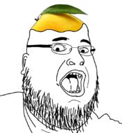 ear fat food foodjak fruit glasses lemon open_mouth soyjak stubble variant:fatjak // 974x1065 // 230.8KB