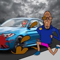 angry award beard blood bmw brown_skin car clothes ear euromutt european european_union flag flag:european_union full_body glasses half_open_mouth mcdonalds most_obsessed_faggot_award mud mutt red_eyes shitskin shoe smile star_(symbol) stubble subvariant:euromutt subvariant:impish_amerimutt sweater trollface variant:impish_soyak_ears variant:markiplier_soyjak // 2000x2000 // 1.5MB