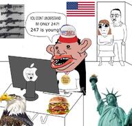 american_flag amerimutt apple_(company) award bald_eagle chud july_4 young // 716x682 // 183.1KB