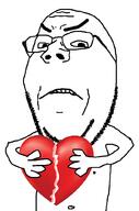 angry arm closed_mouth frown glasses hand heart holding_heart holding_object soyjak stubble subvariant:wholesome_soyjak variant:gapejak // 676x1021 // 172.8KB