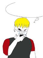 beard black_shirt glasses meta:not_oc nate open_mouth speech_bubble sweating template thinking variant:korean_nate yellow_hair // 457x622 // 65.9KB