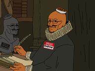 artist:termitesilva beefsoup_(user) book bowl feather namefags renaissance robe sculpture sharp_jawline stubble traced variant:unknown // 1200x900 // 153.9KB