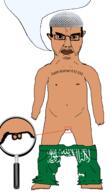 angry arab arabic_text beard bloodshot_eyes brown_skin chud clothes copium crying flag full_body glasses hat islam naked nsfw penis saudi_arabia small_penis soyjak speech_bubble speech_bubble_empty subvariant:chudjak_front subvariant:obsessedchud taqiyah text variant:chudjak // 1092x1911 // 332.4KB