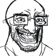 clothes glasses mustache open_mouth soyjak stubble variant:unknown // 473x503 // 186.5KB