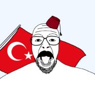 beard clothes fez flag glasses looking_at_you mustache open_mouth soyjak turkiye variant:patriotjak // 1023x1023 // 51.8KB
